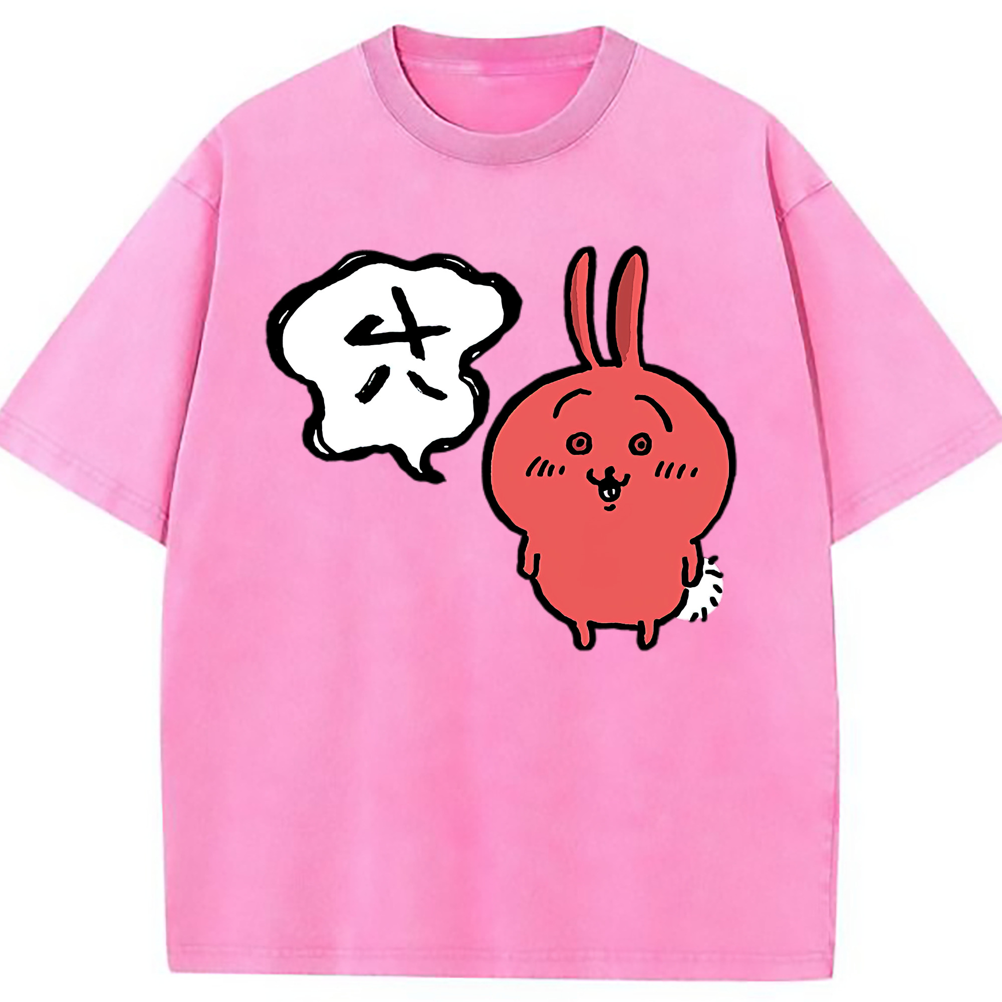 （画像用） ちいかわ ハチワレ Chii-kawa hachiware 綿100% ヴィンテージ風 半袖Tシャツ（フロントプリント）